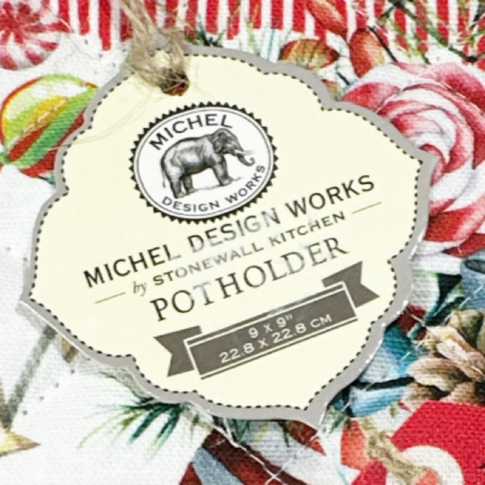 NEW Michel Design Works CHRISTMAS Themed Kitchen Towel & Pot Holder Set/2